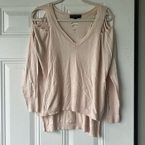 Creme Knit Ripped Sweater - Excellent Condition - Worn Once - Size Small